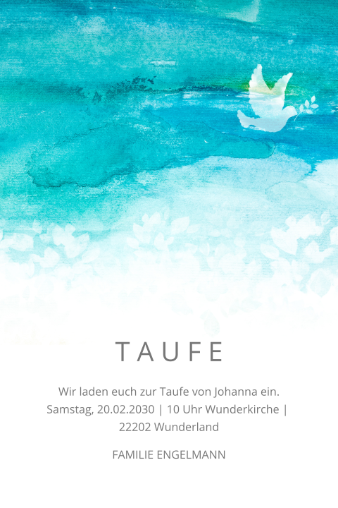 Aquarelltaube - Taufe