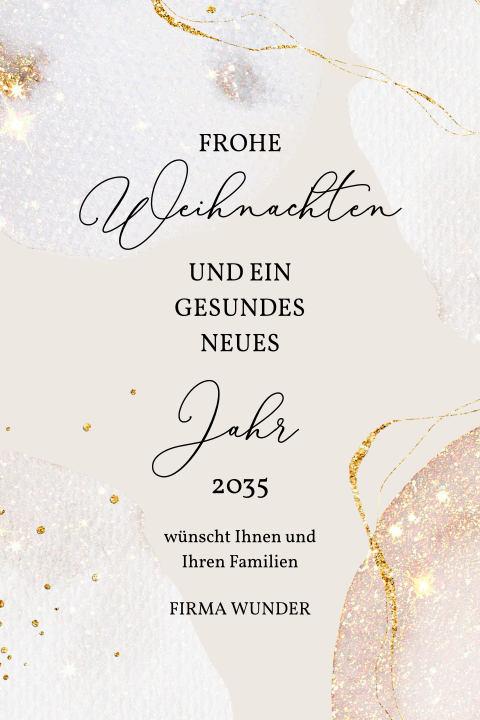 Weihnachtskarte: Festliche Zeit in Beige