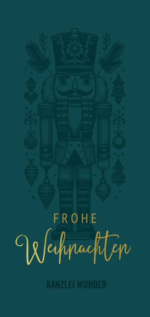 Weihnachtskarte: Nussknacker Modern in Grün