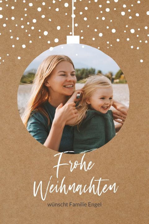 Weihnachtskarte: Im Winterland mit Foto in Kraft Look