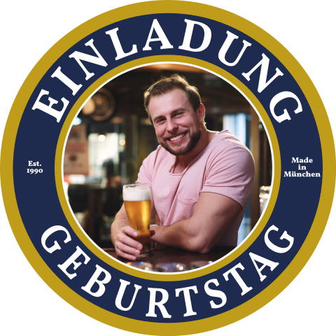 Einladungskarte 40. Geburtstag: Bierdeckel mit Foto
