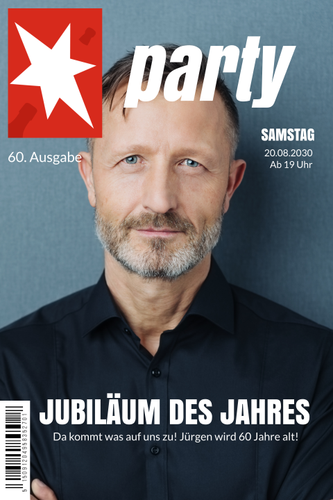 Einladungskarte 60. Geburtstag: Partyknall mit Foto in Grau