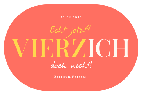 Einladungskarte Geburtstag: VierzICH in Rot