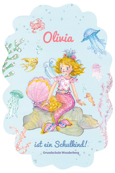 Dankeskarte Einschulung: Lillifee - Kleine Meerjungfrau