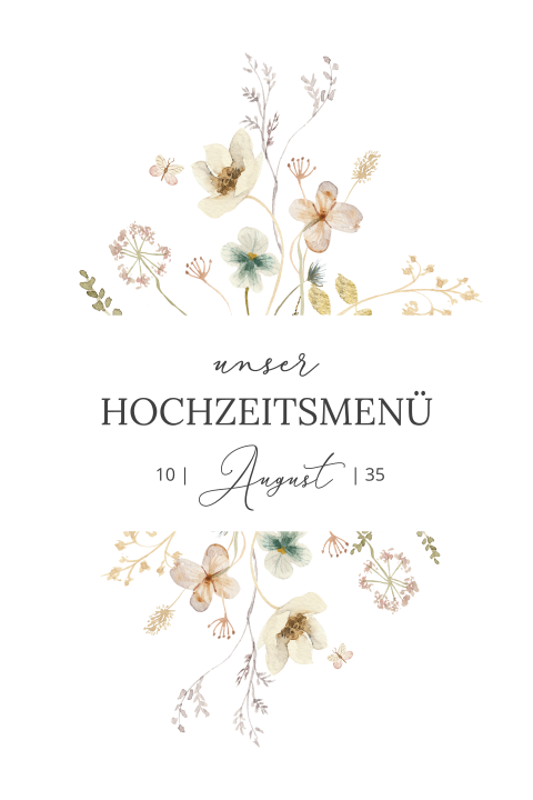 Menükarte Hochzeit: Der schönste Tag