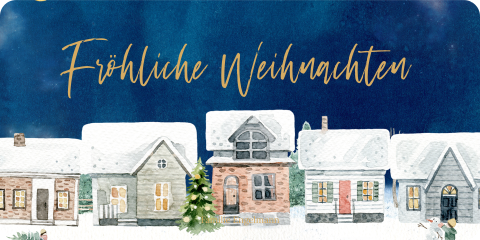 Weihnachtliches Winterdorf Adressaufkleber