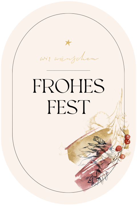 Weihnachtskarte: Festliches Oval