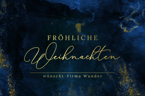 Weihnachtskarte: Elegantes Weihnachtsfest in Blau