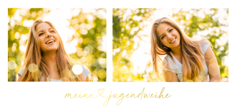 Einladungskarte Jugendweihe: Simply Lovely mit Fotos in Weiß