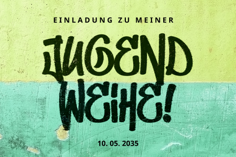 Einladungskarte Jugendweihe: Graffiti Tag mit Foto