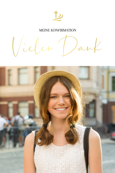 Goldschrift mit Foto