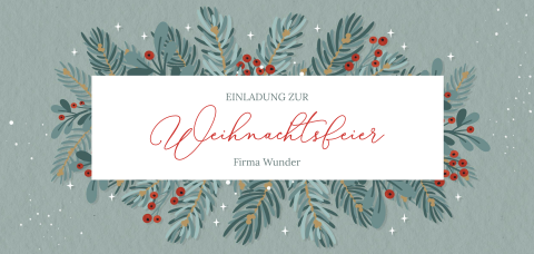 Einladungskarte Weihnachten: Funkelnde Weihnachten in Mint