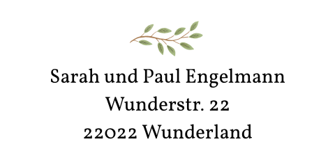 Zweig Adressaufkleber