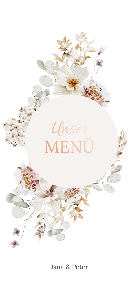 Menükarte Hochzeit: Midwinter