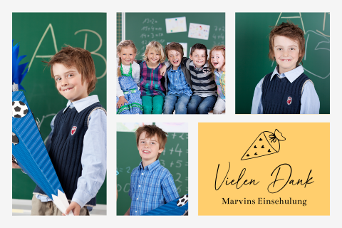 Dankeskarte Einschulung: Bildermosaik
