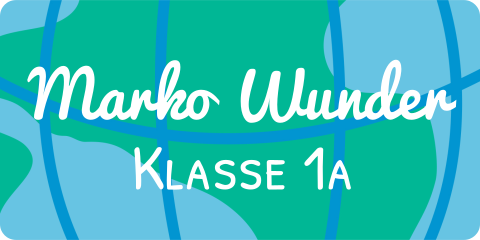 Weltkugel Adressaufkleber