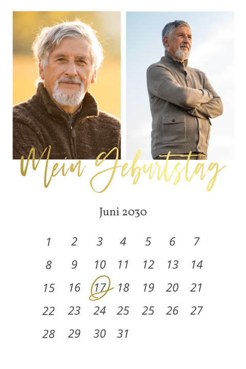 Einladungskarte 70. Geburtstag: Schick mit Fotos in Weiß