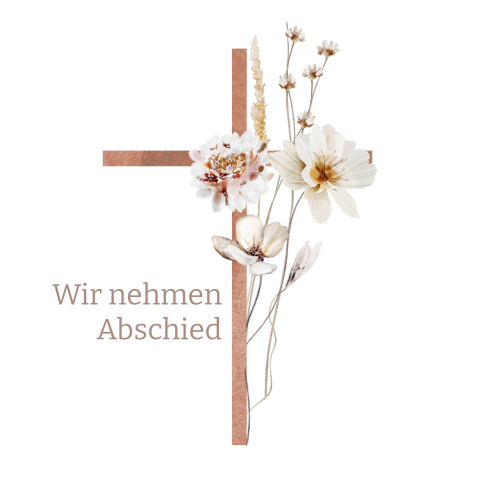 Zarte Blumen und Kreuz