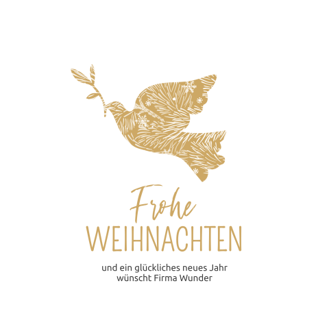 Weihnachtskarte: Friedenstaube mit Foto in Weiß