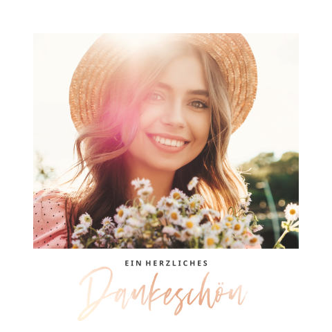 Roségoldene Danksagung