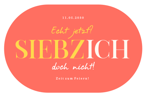 Einladungskarte Geburtstag: SiebzICH in Rot