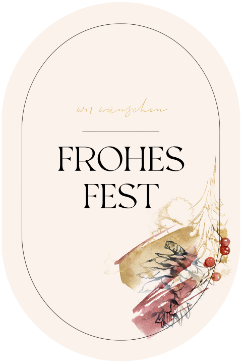 Weihnachtskarte: Festliches Oval