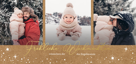 Weihnachtskarte: Sternenfunkeln mit Fotos in Kraft Look