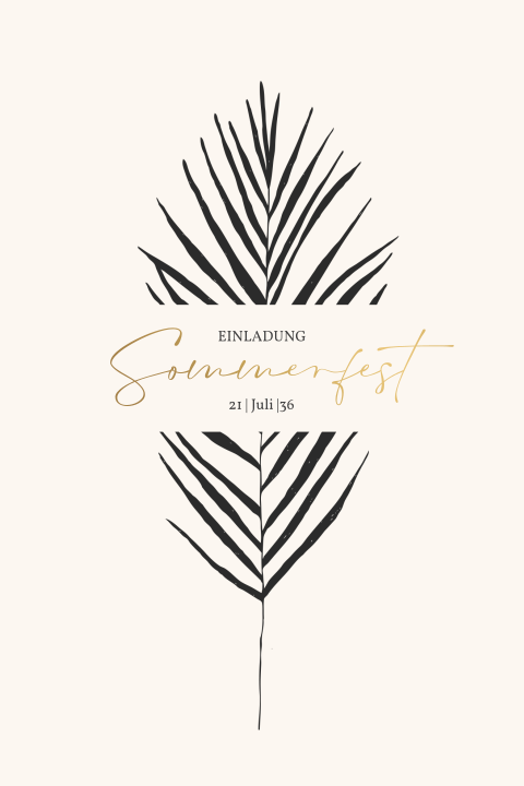 Einladungskarte Sommerparty: Palmenblatt