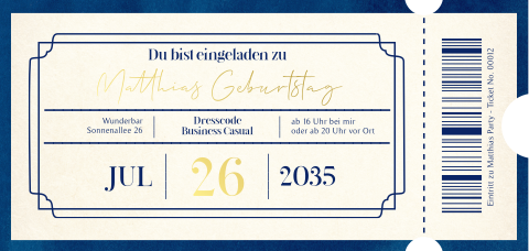 Elegantes Ticket