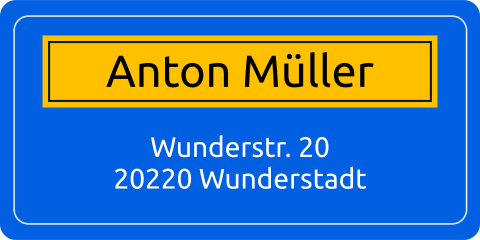 Autbahn Adressaufkleber