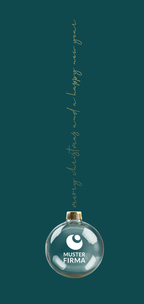 Weihnachtskarte: Transparente Christbaumkugel