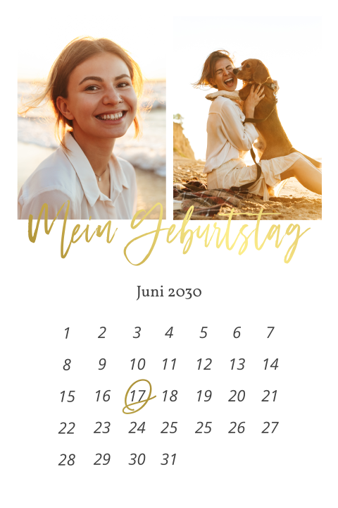Einladungskarte 30. Geburtstag: Schick mit Fotos in Weiß