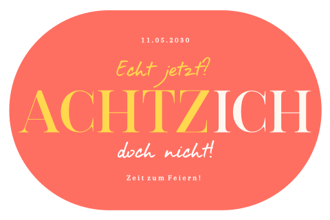 Einladungskarte Geburtstag: AchtzICH in Rot