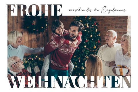 Weihnachtskarte: Weihnachtswunsch mit Fotos