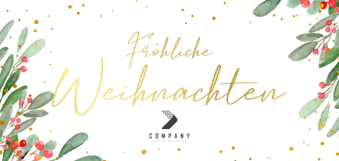 Weihnachtskarte: Aquarellzweige in Weiß