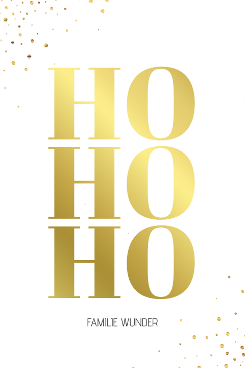 Weihnachtskarte: HoHoHo mit Foto in Weiß