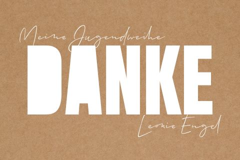 Dankeskarte Jugendweihe: Jugendweihe DANKE in Braun