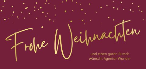Weihnachtskarte: Eleganter Schriftzug in Dunkelrot