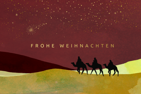 Weihnachtskarte: Die heiligen Drei Könige mit Foto