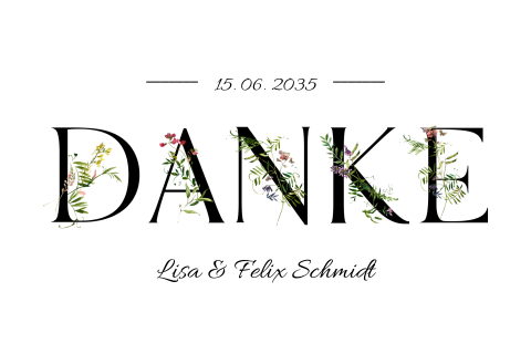 Dankeskarte Hochzeit: Wildblumen
