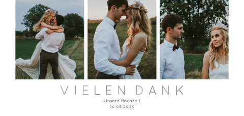 Dankeskarte Hochzeit: Drei Fenster