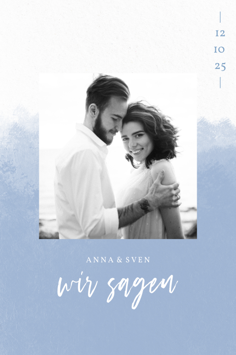 Dankeskarte Hochzeit: Feiner Pinselstrich
