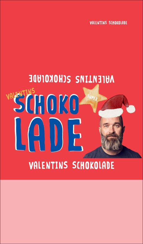 Schokolade: Bild mit Weihnachtsmütze