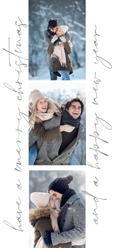 Weihnachtskarte: Herzliche Wünsche mit Fotos in Weiß