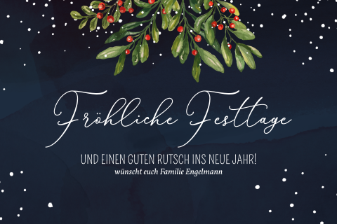 Weihnachtsgrün in Blau