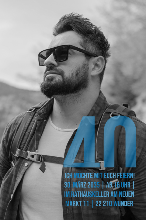Einladungskarte 40. Geburtstag: Maskierte 40 mit Foto