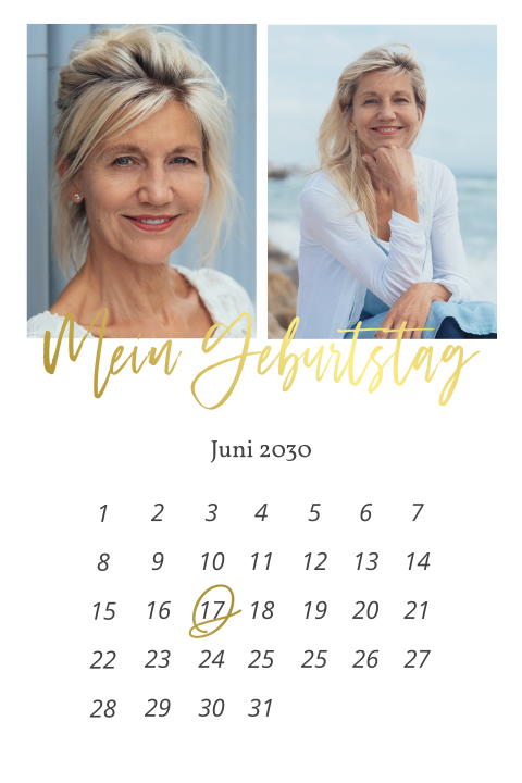 Einladungskarte Geburtstag: Schick mit Fotos in Weiß
