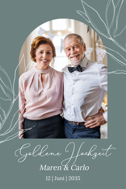 Dankeskarte Goldene Hochzeit: Evergreen