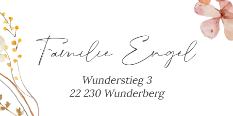 Zarte Blüten Adressaufkleber