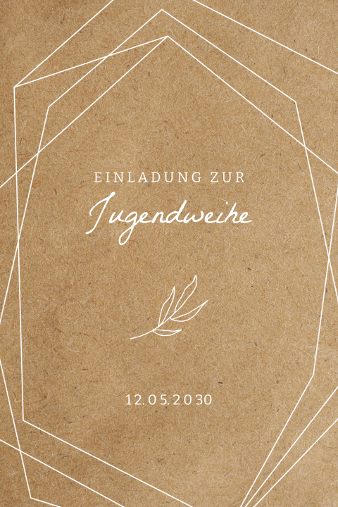 Einladungskarte Jugendweihe: Geometrischer Rahmen mit Foto in Kraft Look
